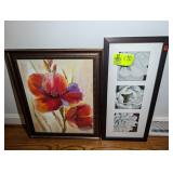 DECORATIVE WALL ART THREE FLOWER 26 IN X 12 IN, RE
