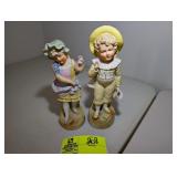VINTAGE PORCELAIN BOY AND GIRL FIGURINES EIGHT AND