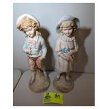VINTAGE PORCELAIN BOY AND GIRL FIGURINES APPROXIMA