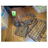 GROUP OF BLACK METAL BASKETS