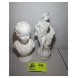 PAIR OF VINTAGE DECORATIVE FIGURINES BUST 9 IN TAL