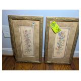 PAIR OF FRAMED AND MATTED FLORAL PRINTS, TITLED FL