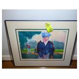 FRAMED AND MATTED PRINT TITLED 18TH HOLE, BY PAULA