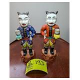 PAIR OF CHINOISERIE STYLE MALE FIGURES, HAND PAINT