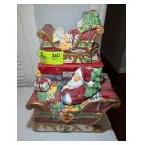 CERAMIC SANTA COOKIE JAR AND SLAY CANDY DISH