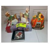 GROUP OF HOLIDAY THEMED DECORATIVE ITEMS REINDEER