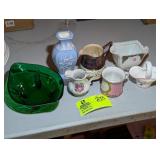 GROUP OF SMALL DECORATIVE VASES AND PICTURES 3 IN