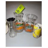 GROUP OF VINTAGE GLASS JUICE CONTAINERS