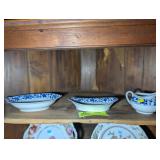 GROUP OF BLUE AND WHITE DISHES MARKED NIPPON