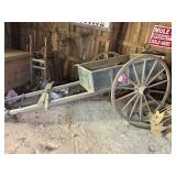 ANTIQUE TWO WHEEL FARM OR DELIVERY CART, BODY APPR