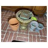 GROUP OF MISC FLOWER POTS, TERRACOTTA, CERAMIC, ET