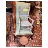 GROUP INCLUDING WOOD FRAME UPHOLSTERED SEAT ROCKIN