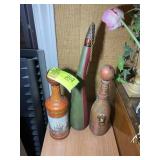 GROUP OF LEATHER WRAPPED LIQUOR DECANTERS, UP TO 1