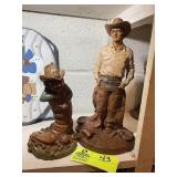 PAIR OF TOM CLARK FIGURINES, BOOTS 8 IN TALL AND A