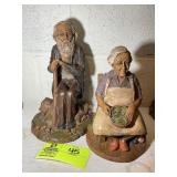 PAIR OF TOM CLARK FIGURINES, NELLIE 9 IN TALL AND