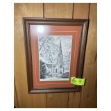 FRAMED AND MATTED PRINT, FIRST BAPTIST CHURCH RALE