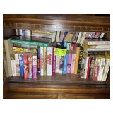 LARGE GROUP OF BOOKS IN BOTTOM OF BOOK CASE, VARIO
