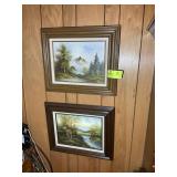 PAIR OF WOOD FRAMED OIL ON CANVAS, 23 IN X 19 IN A