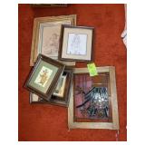 GROUP OF MISC WALL ART, PRINTS, 7 IN X 9 IN UP TO