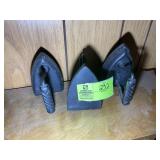 GROUP OF CAST IRON IRONS