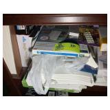 CONTENTS OF BOTTOM TWO SHELVES OF BOOK CASE, MISC