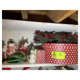 CONTENTS OF TOP SHELF, CHRISTMAS THEMED Dï¿½COR, SNO