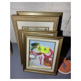 GROUP OF FRAMED PRINTS, CHRISTMAS THEMED, 14 IN X
