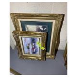TWO FRAMED PRINTS, CHRISTMAS THEMED, 16 IN X 13 IN