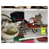 CONTENTS OF THIRD AND FOURTH SHELF, CHRISTMAS THEM