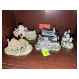 GROUP OF MISC FIGURINES, DANBURY MINT CASTLES, LIL