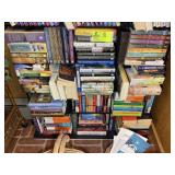 BOTTOM 4 SHELVES OF MISC BOOKS, VARIOUS TITLES AND