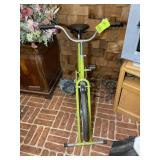 VINTAGE STATIONARY BIKE, AVOCADO GREEN AND EXERCIS