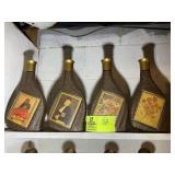GROUP OF 4 VINTAGE MODERN MASTERS LIQUOR BOTTLES