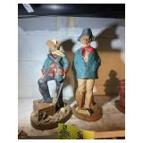 PAIR OF TOM CLARK FIGURINES, PIRATE 13 IN TALL, AB