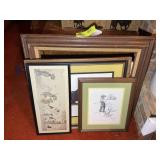 GROUP INCLUDING VINTAGE PRINTS AND OIL ON CANVAS 2