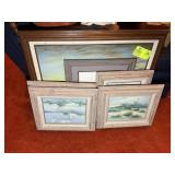 GROUP OF FRAMED OIL ON CANVAS WALL ART, OCEAN THEM