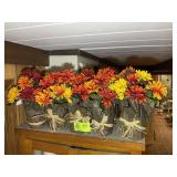 LARGE GROUP OF FALL THEMED FLOWER ARRANGEMENTS
