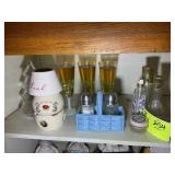 TOP SHELF CHINA CABINET INCLUDING, STEMMED GLASSWA