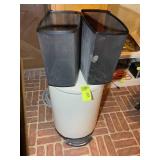 LARGE METAL TRASH CAN WITH LID 26.5 IN TALL, AND T