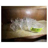THIRD SHELF OF CHINA CABINET, MISC GLASS PUNCH CUP