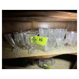 SECOND SHELF OF CHINA CABINET, STEMMED GLASS WARE