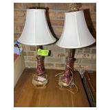 PAIR OF DECORATIVE TABLE LAMPS, APPROX 27 IN TALL