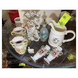 GROUP OF MISC DECORATIVE ITEMS, PAIR OF VASES APPR