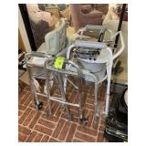 GROUP OF MEDICAL RELATED ITEMS, WALKERS, POTTY CHA
