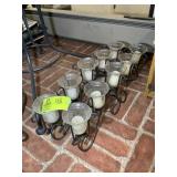 GROUP OF METAL FRAME CANDLE HOLDERS, APPROX 25 IN