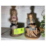 PAIR OF TOM CLARK FIGURINES, REBECCA 8 IN TALL AND