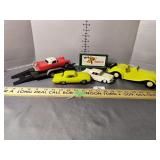 Toy Cars, Car trailer and Roadside  Sign