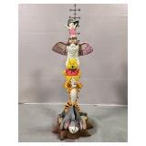 Winnie the Pooh totem pole statue read description