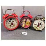 Disney Mickey Mouse and Pooh Alarm clocks
