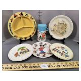 Plastic Disney Plates and Thermos